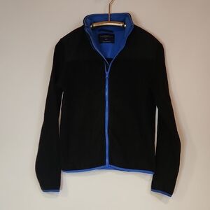 Aeropostale Soft Black & Blue Fleece Zip Up Jacket Sz XS